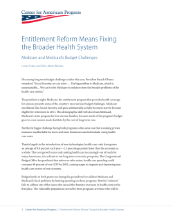 Entitlement Reform Means Fixing the Broader Health System
