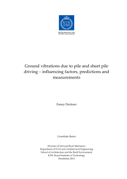 Ground vibrations due to pile and sheet pile driving