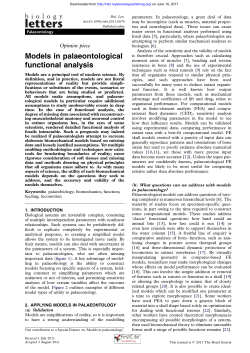 Models in palaeontological functional analysis