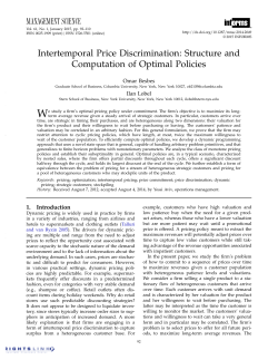 MANAGEMENT SCIENCE - NYU Stern School of Business