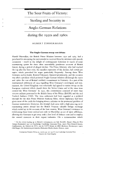 Sterling and Security in Anglo-German Relations during the 1950S