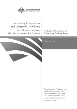Human Services: Identifying Sectors for Reform