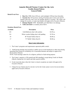 Rules and Guidelines - Turner Center for the Arts