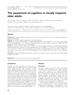 The assessment of cognition in visually impaired