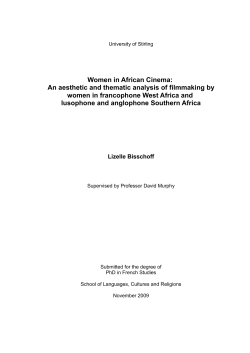 Women in African Cinema - University of Stirling