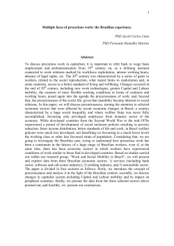 Multiple faces of precarious work: the Brazilian experience. PhD