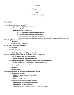 Partial draft of arguments chapter