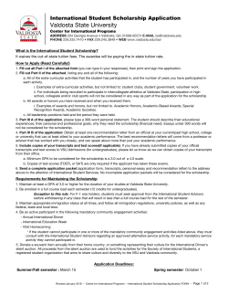 Application Form - Valdosta State University