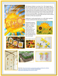 The Summer Solstice is on June 21st. The longest day of the year