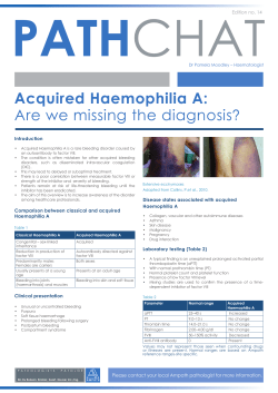 Acquired Haemophilia A: Are we missing the diagnosis?