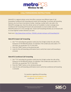 MetroPCS Instant Call Forwarding MetroPCS Conditional Call