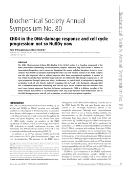 Biochemical Society Annual Symposium No. 80
