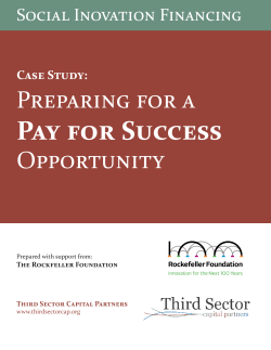 (2015). Preparing for a Pay for Success Opportunity.