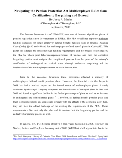 Navigating the Pension Protection Act Multiemployer Rules from