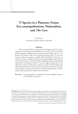 Eco-cosmopolitanism, Nationalism, and The Cove