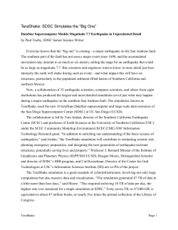TeraShake: SDSC Simulates the &ldquo;Big One&rdquo;
