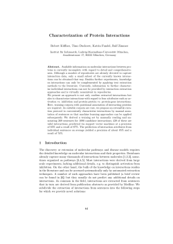 Characterization of Protein Interactions