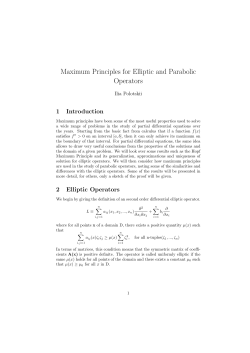 Maximum Principles for Elliptic and Parabolic Operators
