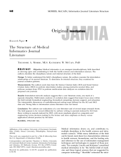 The Structure of Medical Informatics Journal Literature