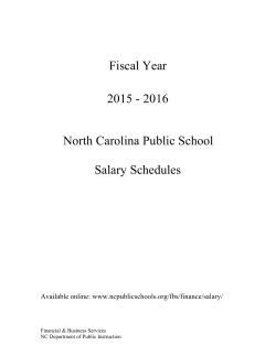 Salary Schedule - North Carolina Public Schools