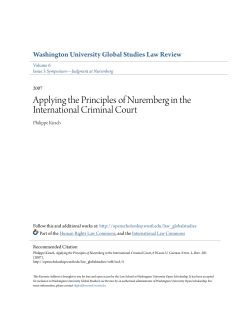 Applying the Principles of Nuremberg in the International Criminal