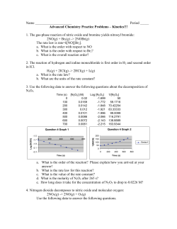 Name Period _____ Advanced Chemistry Practice Problems