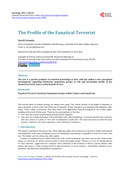 The Profile of the Fanatical Terrorist