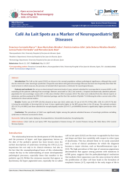 Caf&eacute; Au Lait Spots as a Marker of Neuropaediatric Diseases