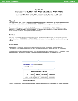 Increase your OUTPUT with PROC MEANS and