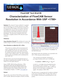 Characterization of FlowCAM Sensor Resolution in Accordance With