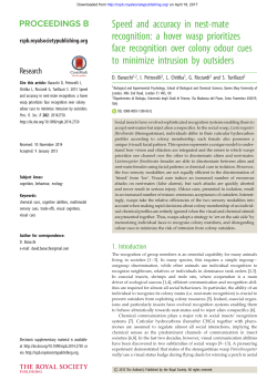 Speed and accuracy in nest-mate recognition: a