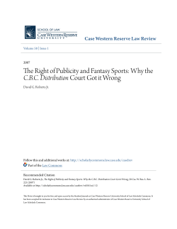 The Right of Publicity and Fantasy Sports: Why the CBC Distribution