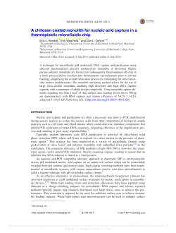 A chitosan coated monolith for nucleic acid capture in a
