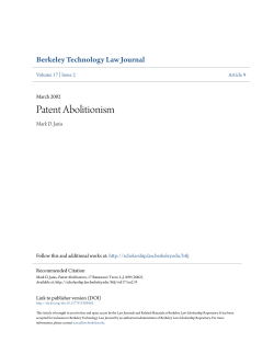 Patent Abolitionism - Berkeley Law Scholarship Repository
