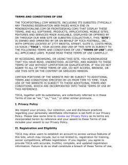 TERMS AND CONDITIONS OF USE