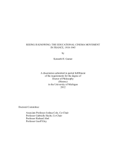 SEEING IS KNOWING: THE EDUCATIONAL CINEMA