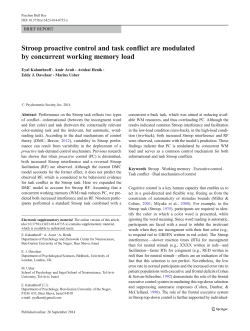 Stroop proactive control and task conflict are modulated by