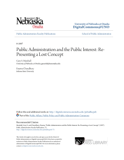 Public Administration and the Public Interest