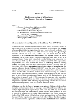 10. The Reconstruction of Afghanistan: From War to a Dependent