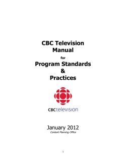 CBC Television Manual of Standards and Practices