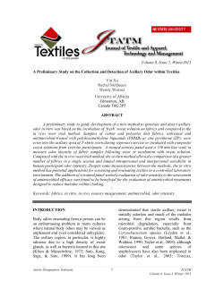A Preliminary Study on the Collection and Detection of Axillary Odor