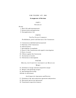 The Fair Trading Act, 2006 - Trinidad and Tobago Parliament