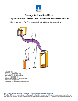 Storage Automation Store Day-0 C-mode cluster build workflow