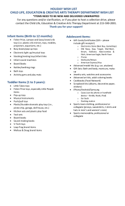 holiday wish list child life, education creative