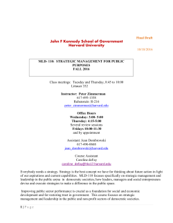 syllabus - Harvard Kennedy School