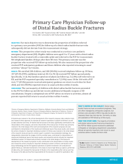 Primary Care Physician Follow-up of Distal Radius