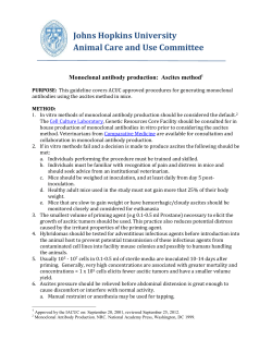 Monoclonal Antibody Production Using the Ascites Method