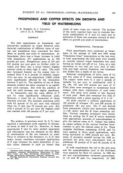 phosphorus and copper effects on growth and yield of watermelons