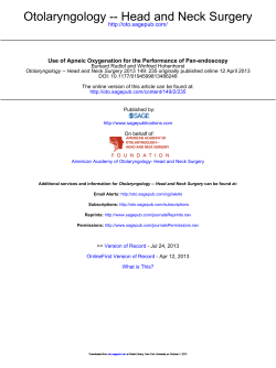 Otolaryngology -- Head and Neck Surgery