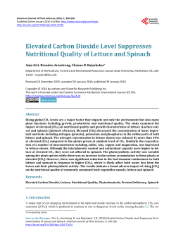 Elevated Carbon Dioxide Level Suppresses Nutritional Quality of